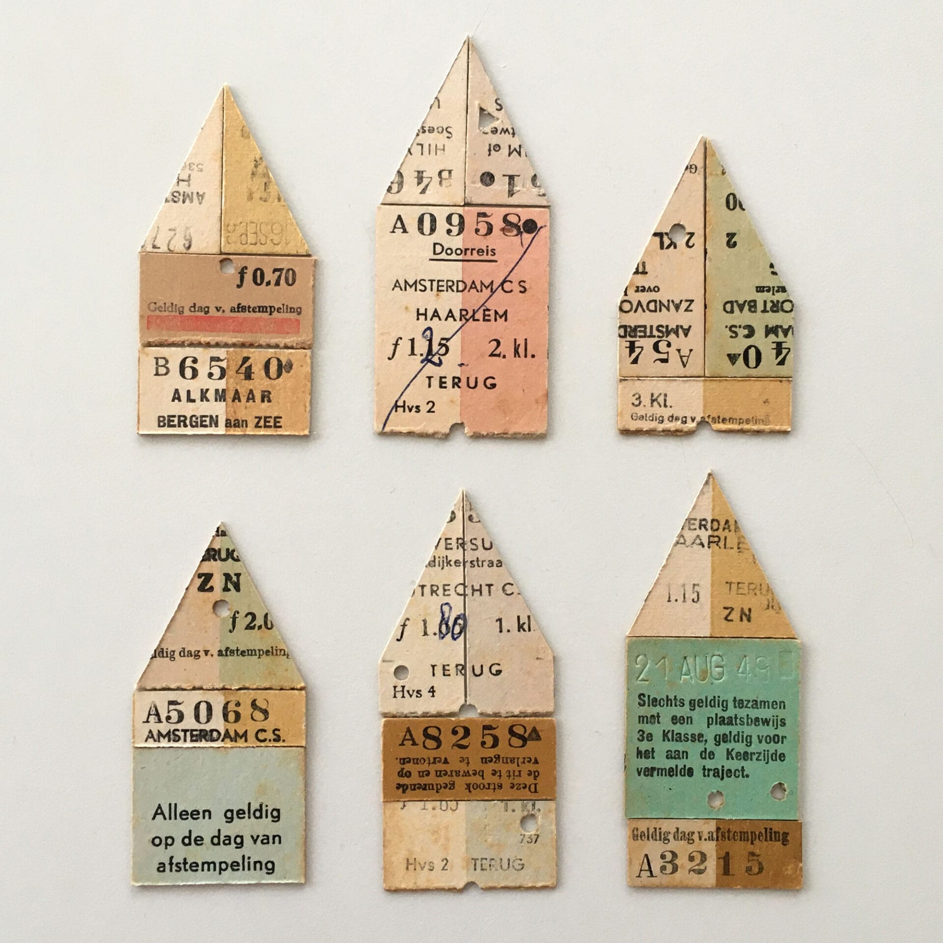 vintage papers collaged into the shape of buildings